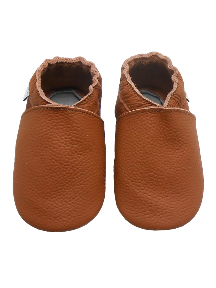 Baby-Leder-Laufschuhe, komfortabel mit rutschfester Sohle - Braun