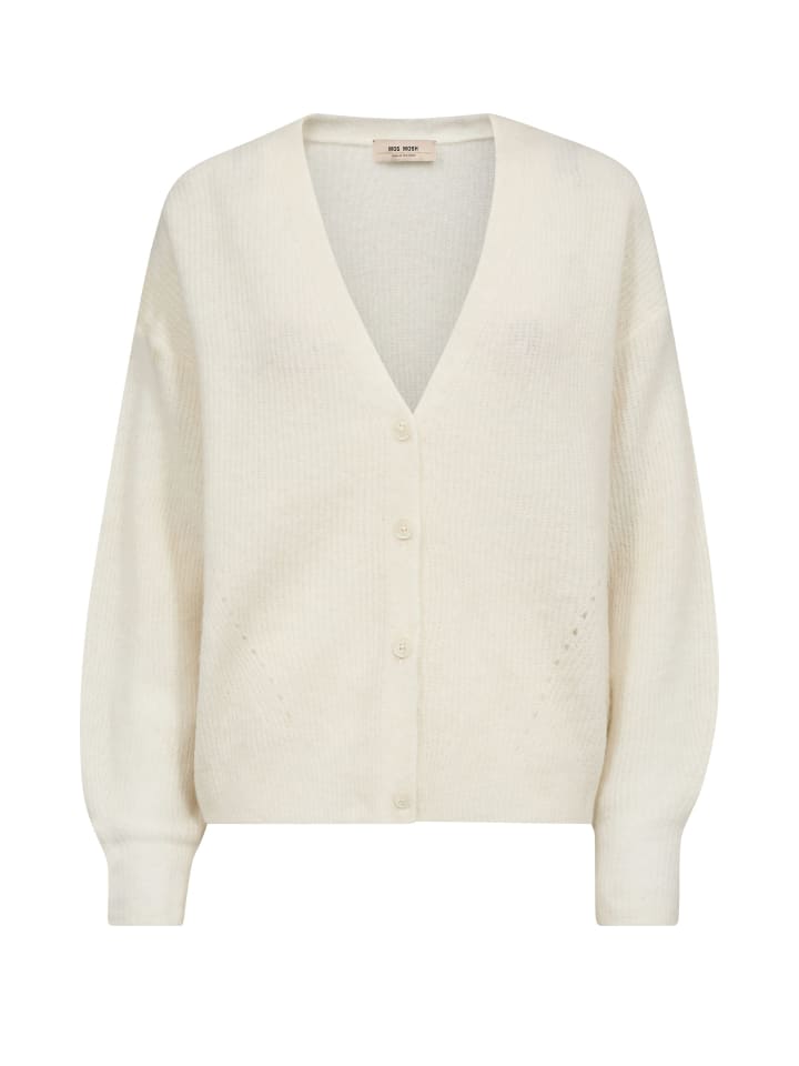 MMTHORA V-Neck Knit Cardigan in Ecru