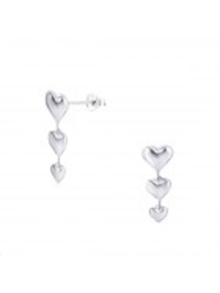 Ohrstecker 3 HERZEN in 925 Sterling Silber, 2-tlg.