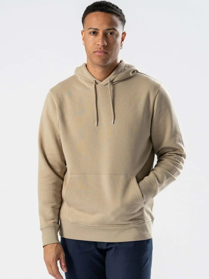 Pullover Sweatshirt Hoodie in Sand