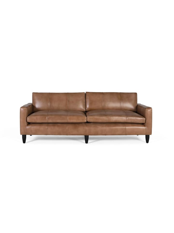 Polstersofa aus Leder und Kamel-Finish 220cm in Bronze