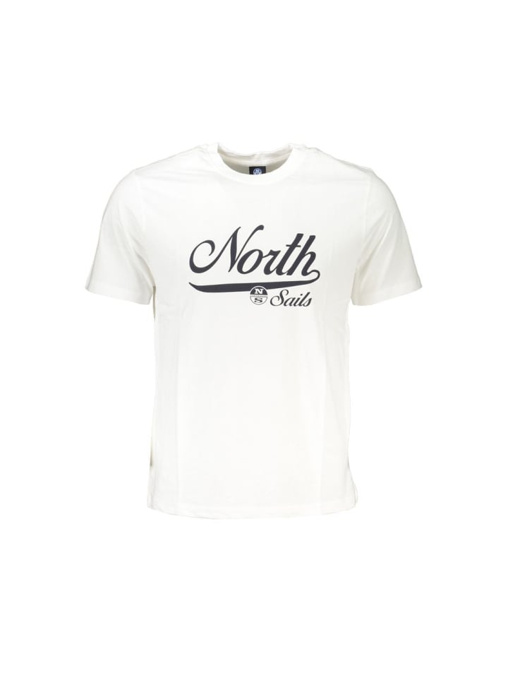 Weiß Baumwolle Herren T-Shirt