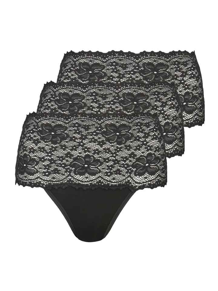 Taillen Slip Millefleurs in Schwarz