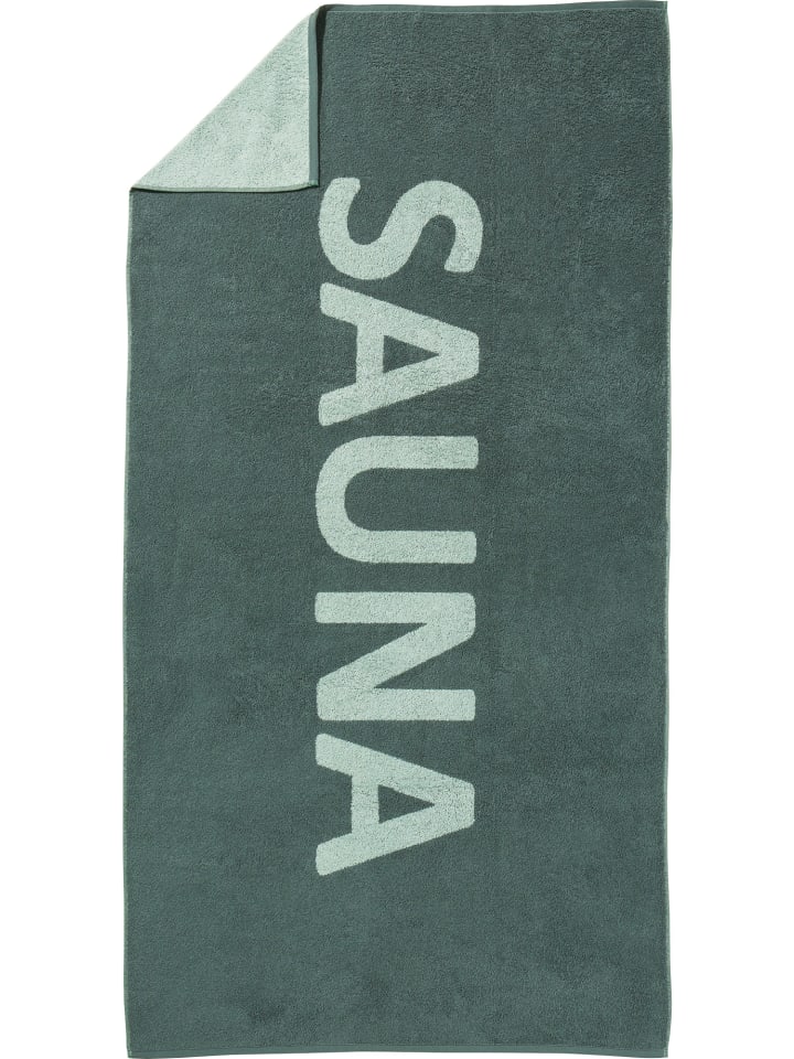 Jacquard Saunatuch in oliv-jade