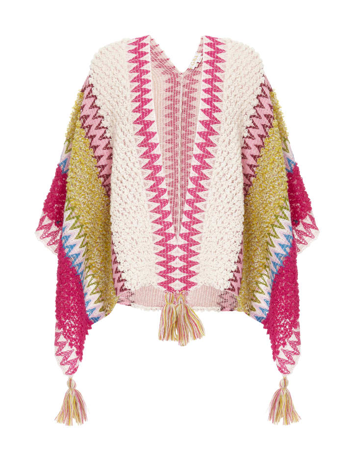 Damen Umhang in Rosa Mehrfarbig