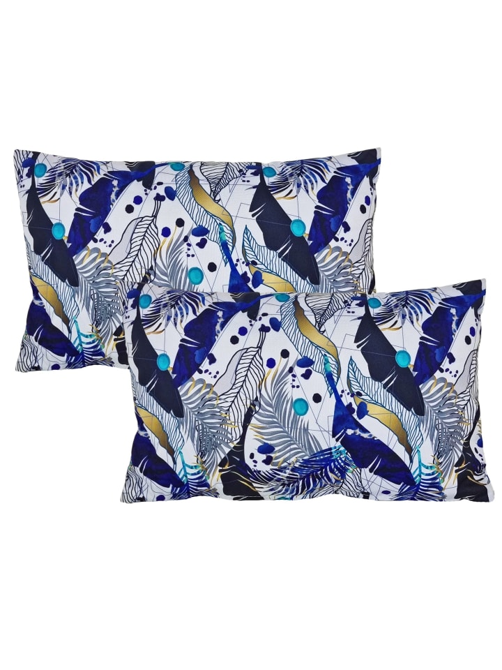 2er Set Outdoor Kissenhülle 30x50cm Motiv in Federn