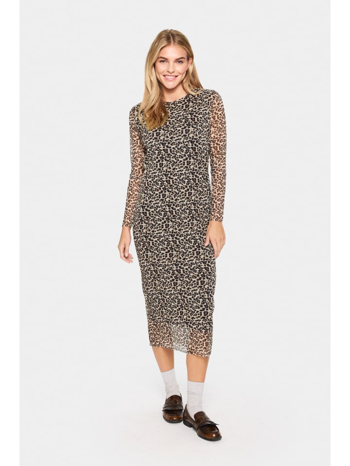 Jerseykleid IaraSZ Gerade Passform in Black Reg Leo