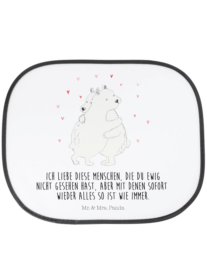 Sonnenschutz für Auto Eisbär Umarmen mit Spruch in Weiß