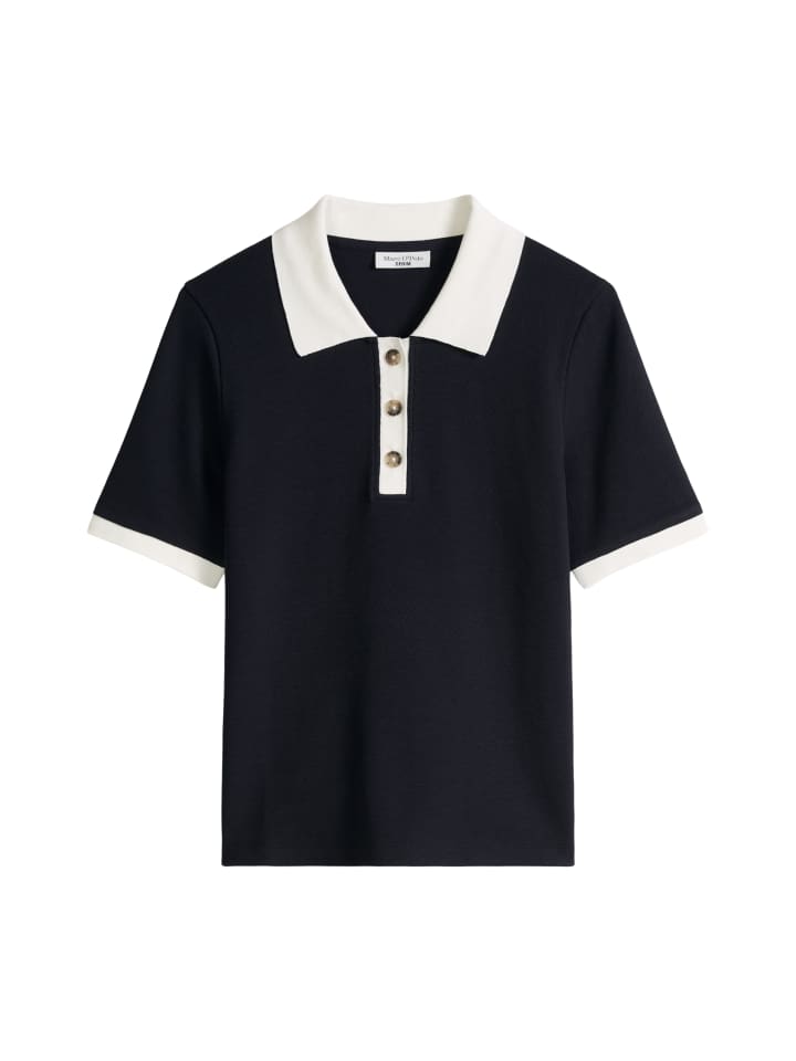 Poloshirt mit Struktur slim in Dark Blue