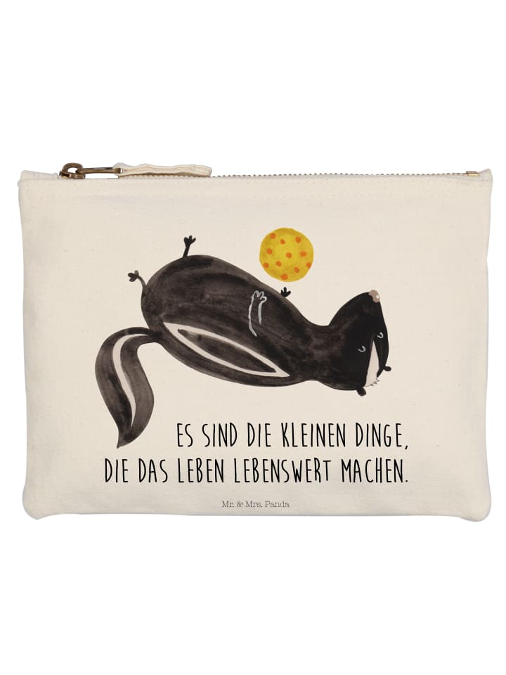 Pencil Case Stinktier Ball mit Spruch in Weiß