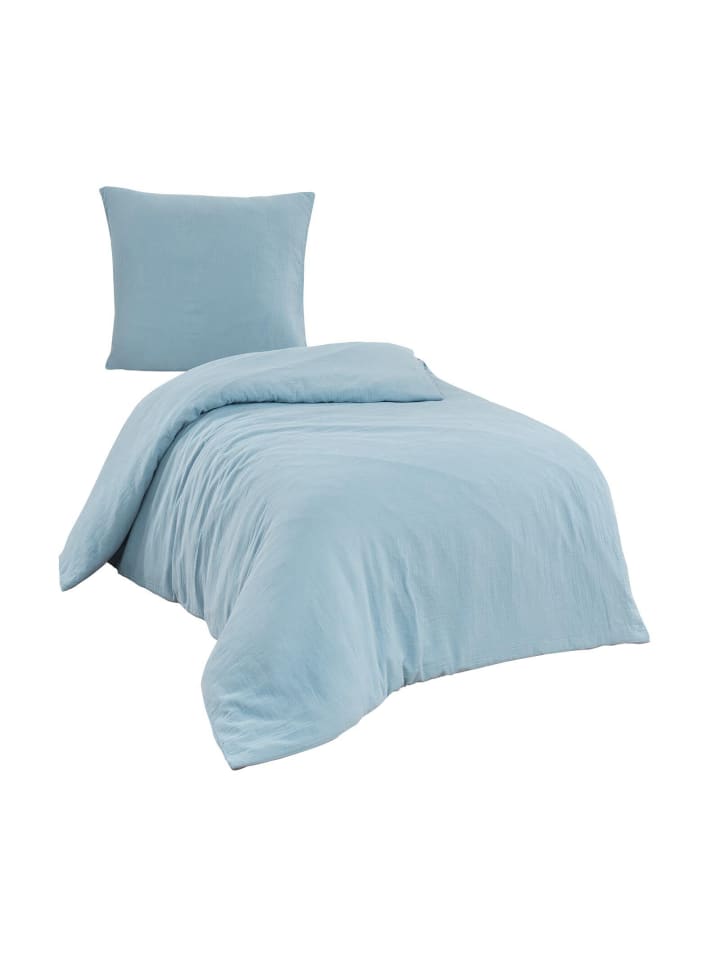 Bettwäsche Musselin Uni in bleu