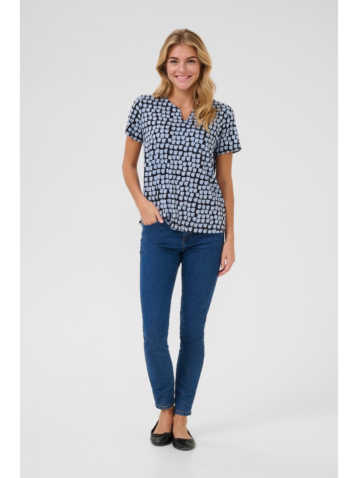 T-Shirt kurzarm KAbella Regular fit in Black/Blue Graphic Dot
