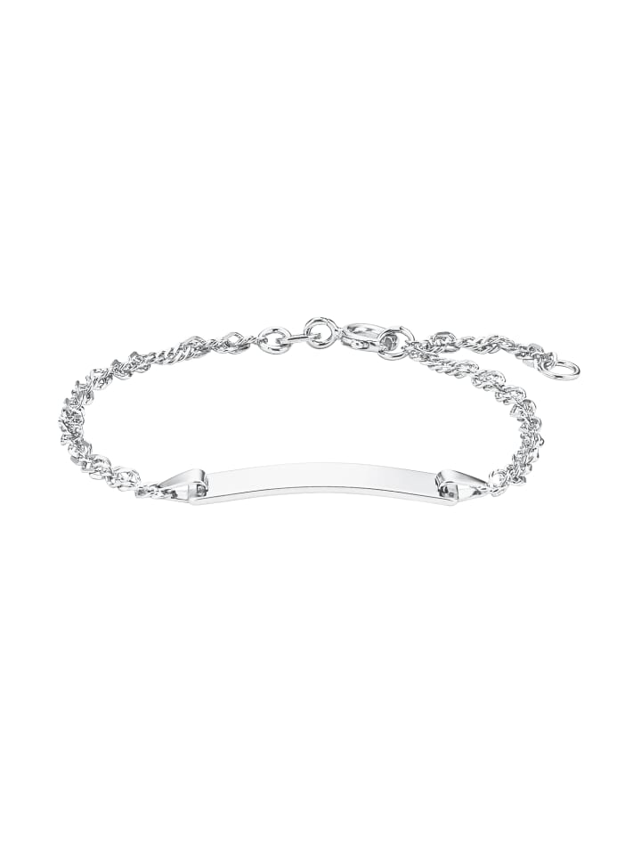 Identarmband Silber 925, rhodiniert in Silber