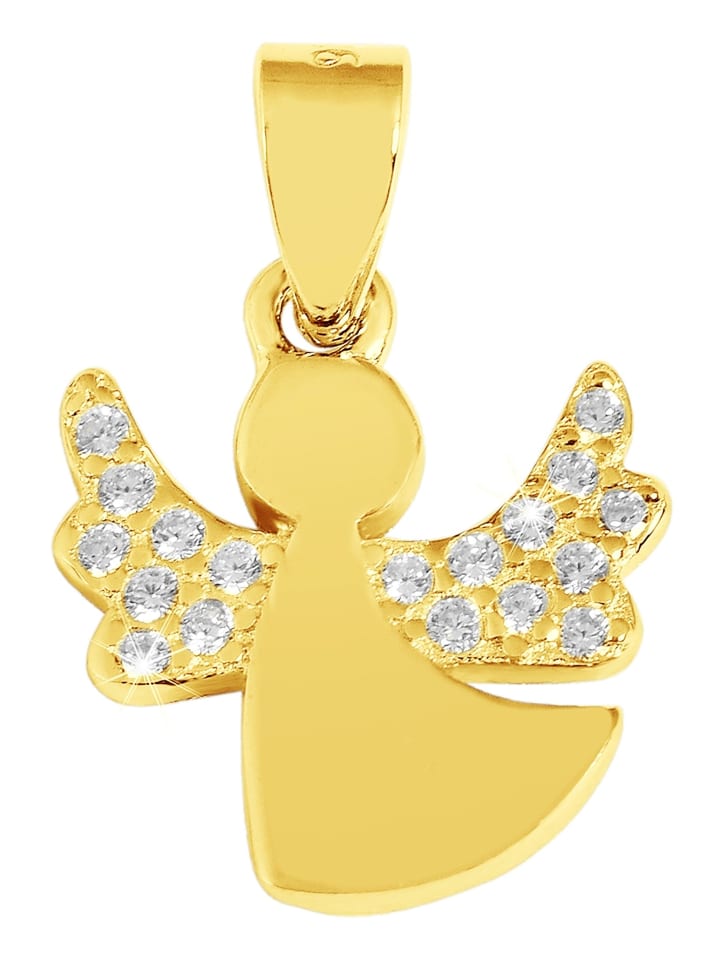 Damen Anhänger – Anhänger aus 925 Silber mit Zirkonia in gold