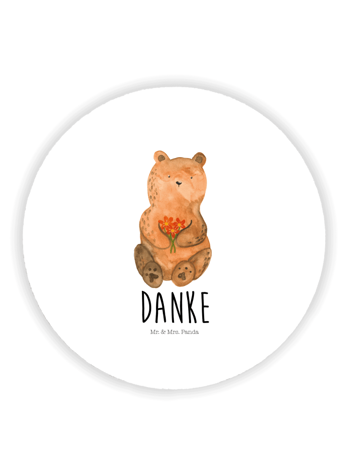 Rund Magnet Bär Dankbar mit Spruch in Weiß