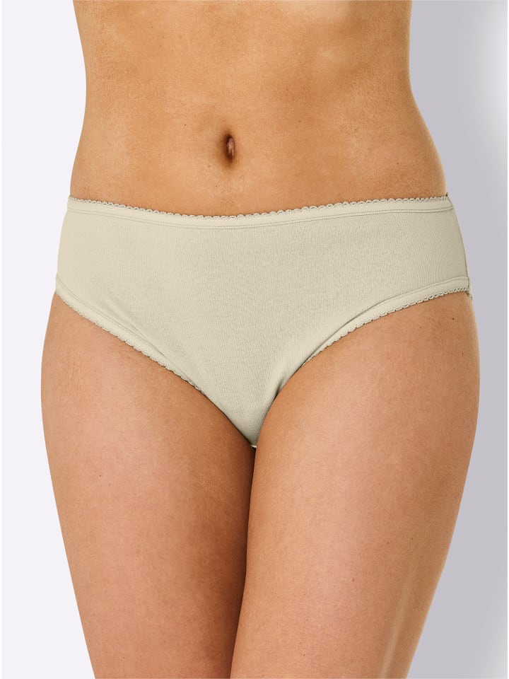 Bikinislip in steingrau + sand + bordeaux