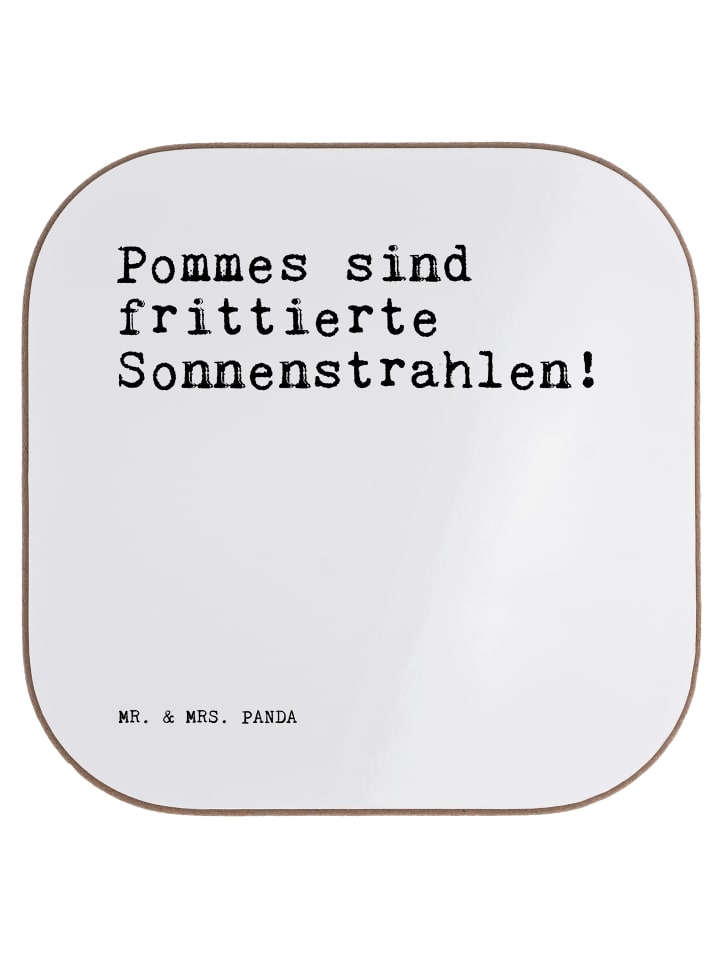Glas-Untersetzer Pommes sind frittierte Sonnens... in Weiß