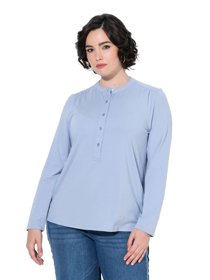 Langarmshirt in helles blau