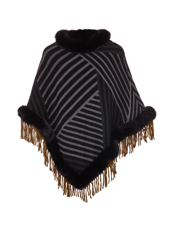 Damen Poncho in Schwarz