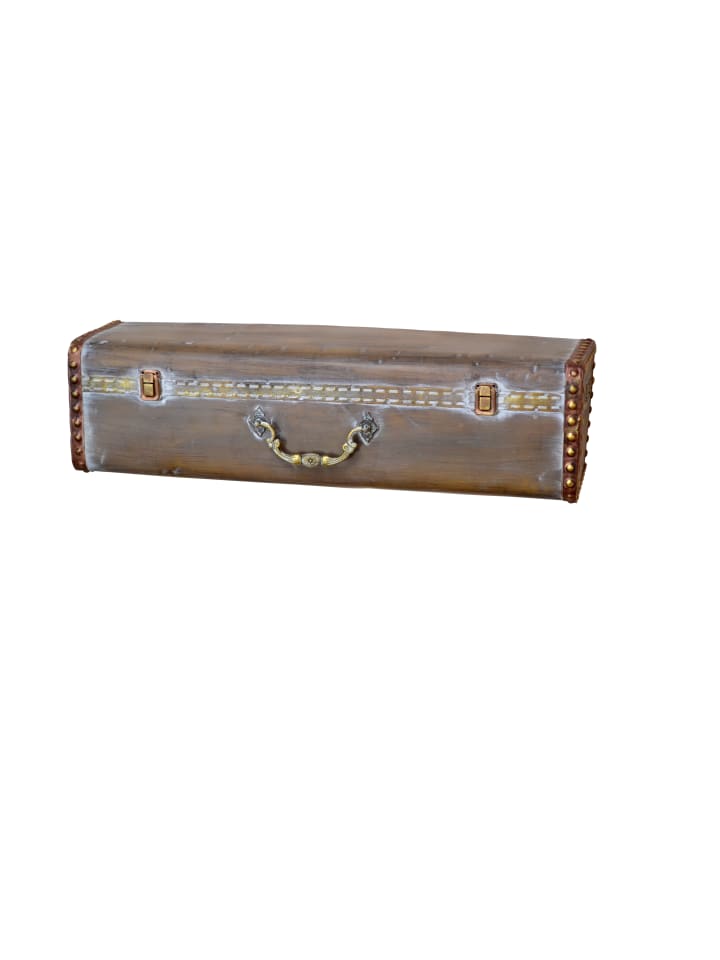 Wandkonsole Koffer in beige/goldfarben