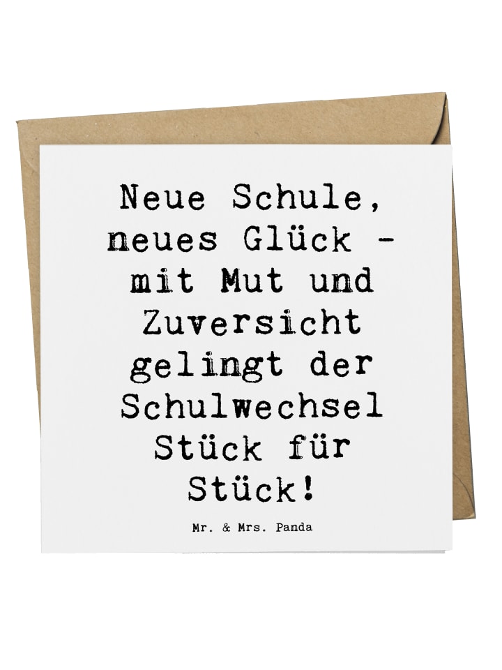 Deluxe Karte Spruch Einen Schulwechsel bewältig... in Weiß