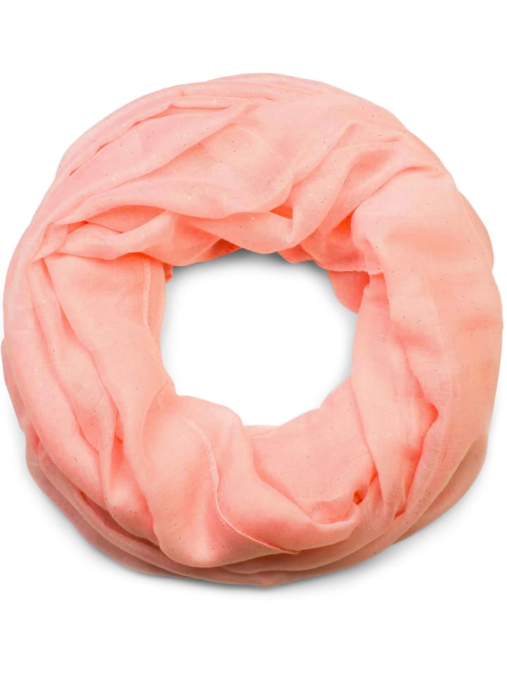 Loop Schal mit Glitzer in Apricot