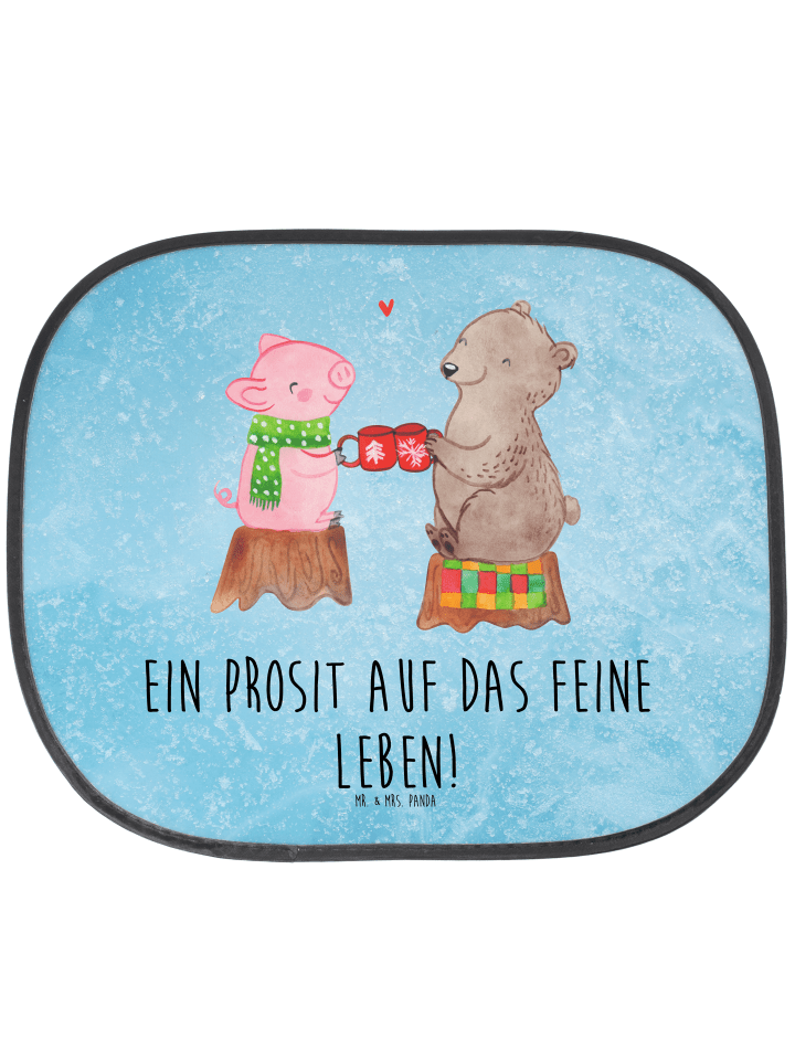 Sonnenschutz Auto Glühschwein Sause mit Spruch in Eisblau