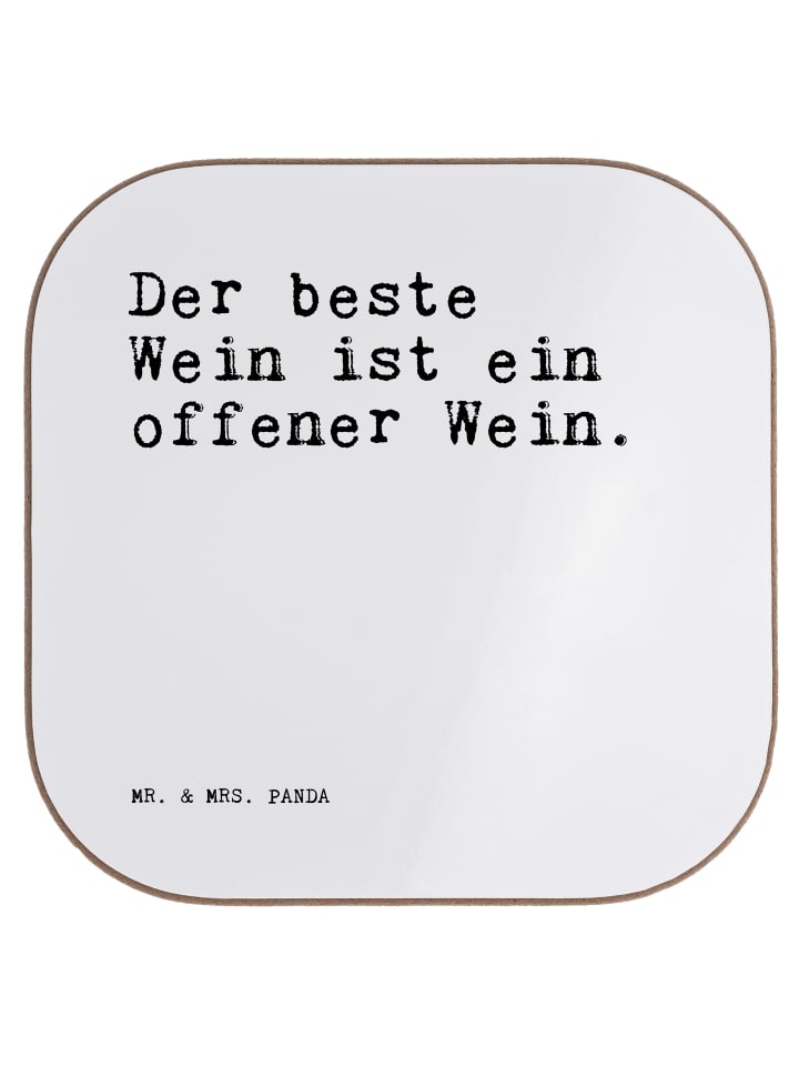 gläseruntersetzer Der beste Wein ist... mit Spruch in Weiß