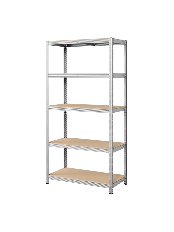 Schwerlastregal Cozory in Silbern - (B)100 x (H)200 x (T)50 cm