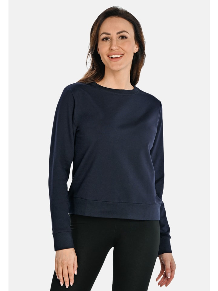 Baumwollsweatshirt mit Rundhalsausschnitt Ellis in blau