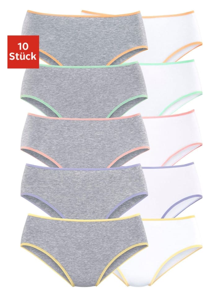 Jazz-Pants Slips in grau-meliert, weiß