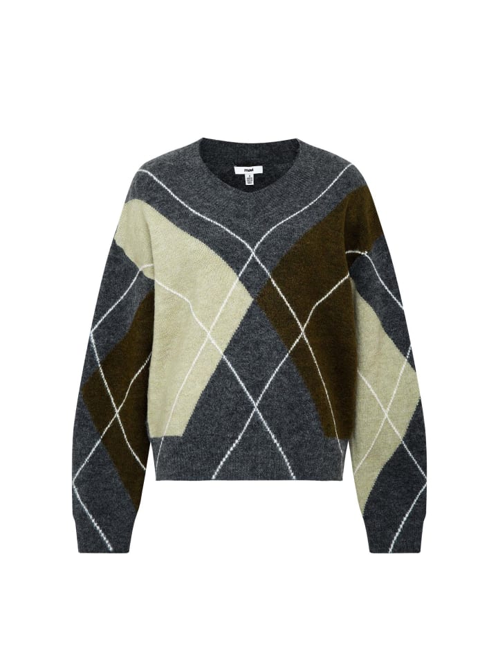 Pullover V-Neck in Antrasit Melange