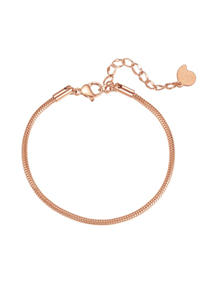 Vergold. Armkette Schlangenkette Edelstahl in Rosegold - (L) 15,5-20 cm