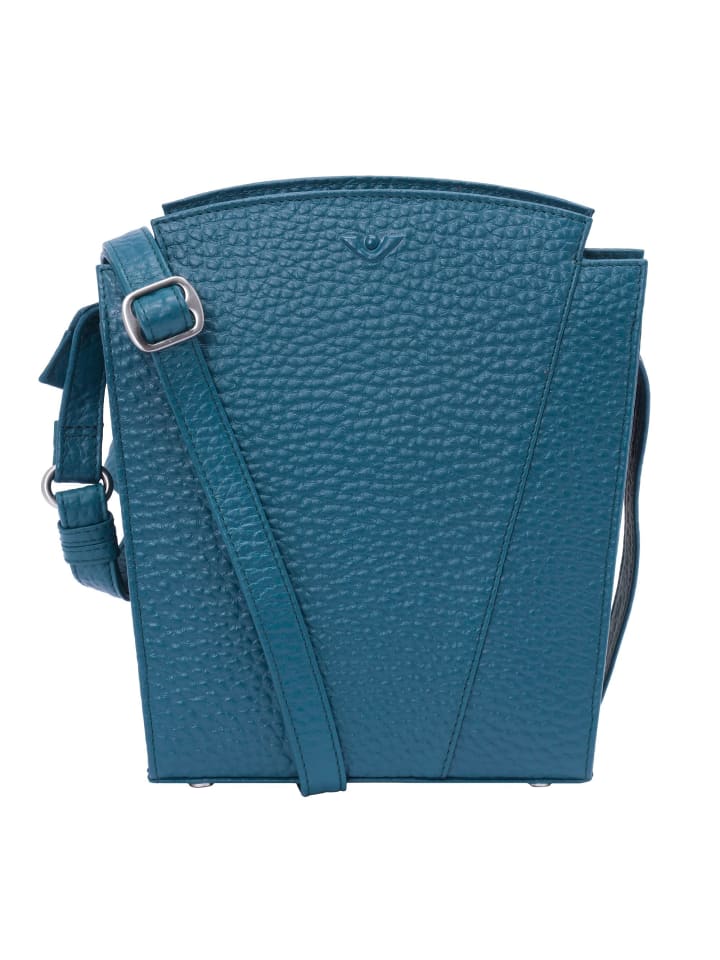 Hirsch Darlene Mini Bag Umhängetasche Leder 17 cm petrol