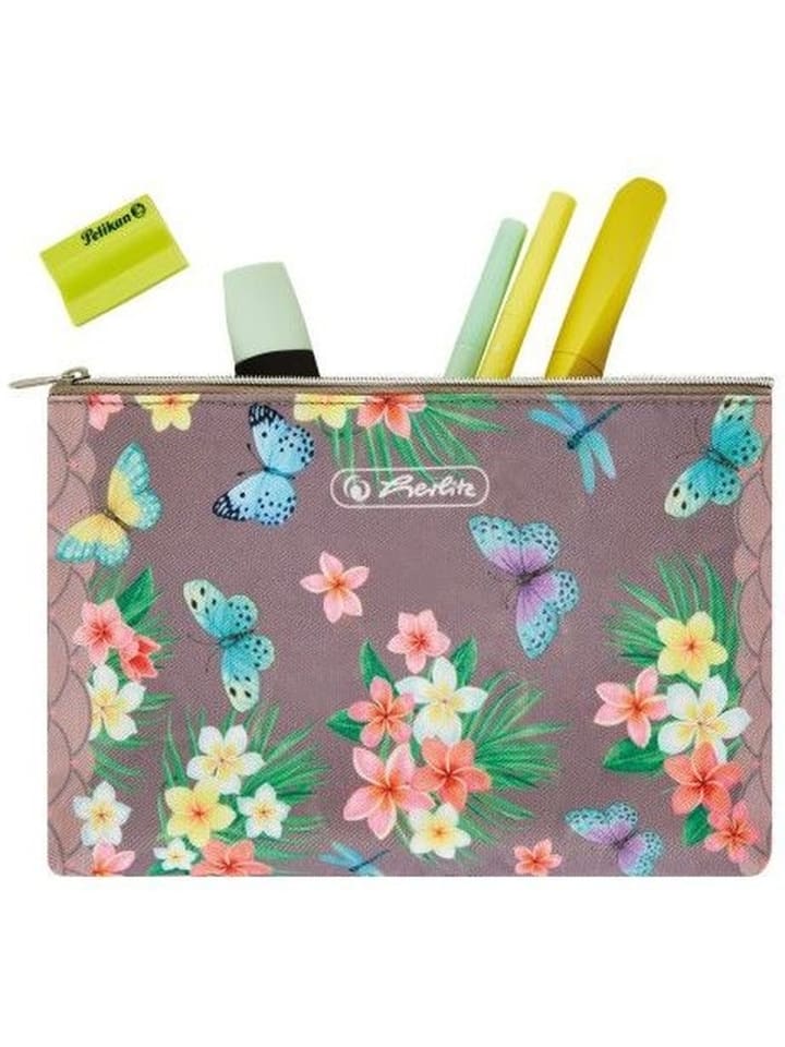 Schüleretui Faulenzer flach Ladylike Polyester 220x150mm Butterflies
