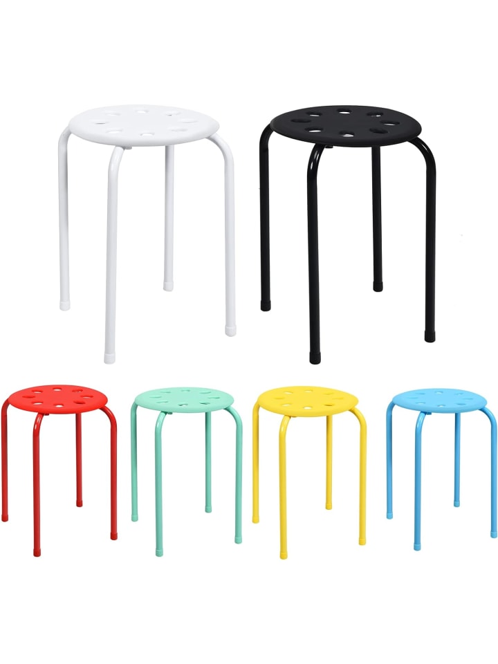 6er Set Sitzhocker in Bunt