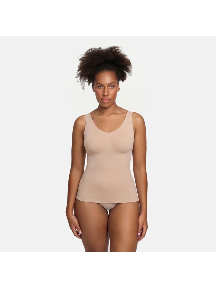 Figurformendes Unterhemd in Beige