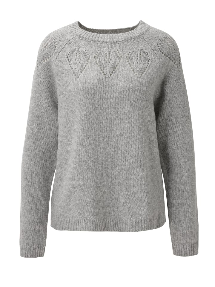 Strickpullover in hellgraumeliert