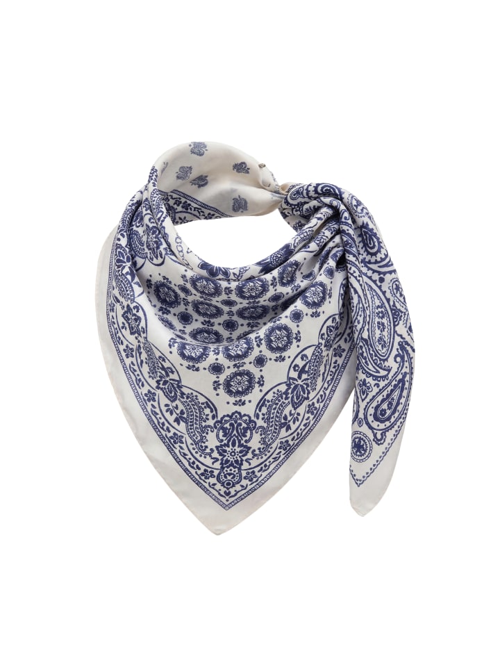 Women Feminine Scarf in Beige Navy