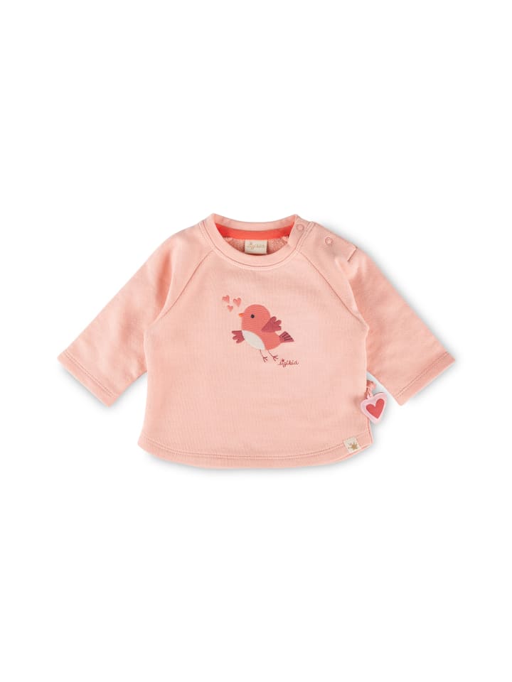 Sweatshirt Pink Birds in Hellrosa