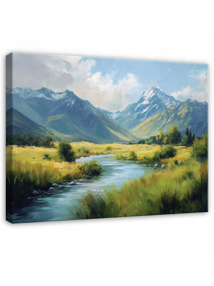 Leinwandbild Landschaft in Grün