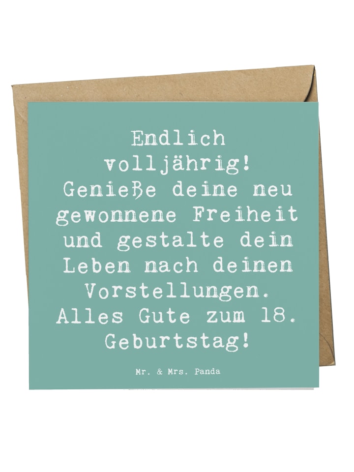Grußkarte Spruch 18. Geburtstag Freiheit mit Sp... in Meeresbrise