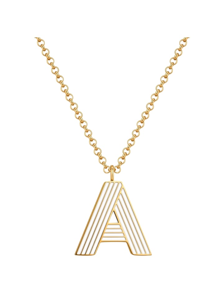 Kette Buchstabe A aus Edelstahl in gelbgold