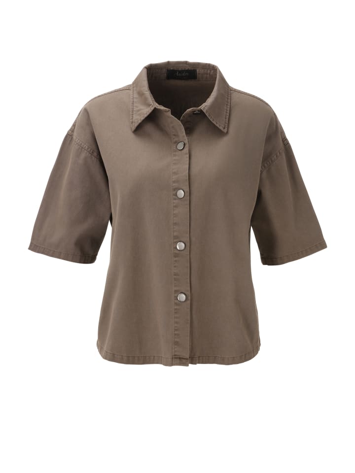 Jeansbluse in braun