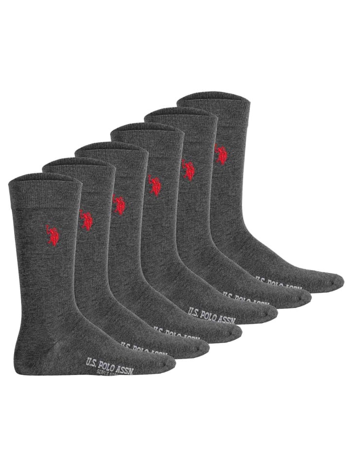 Socken 6er Pack in Anthrazit Melange