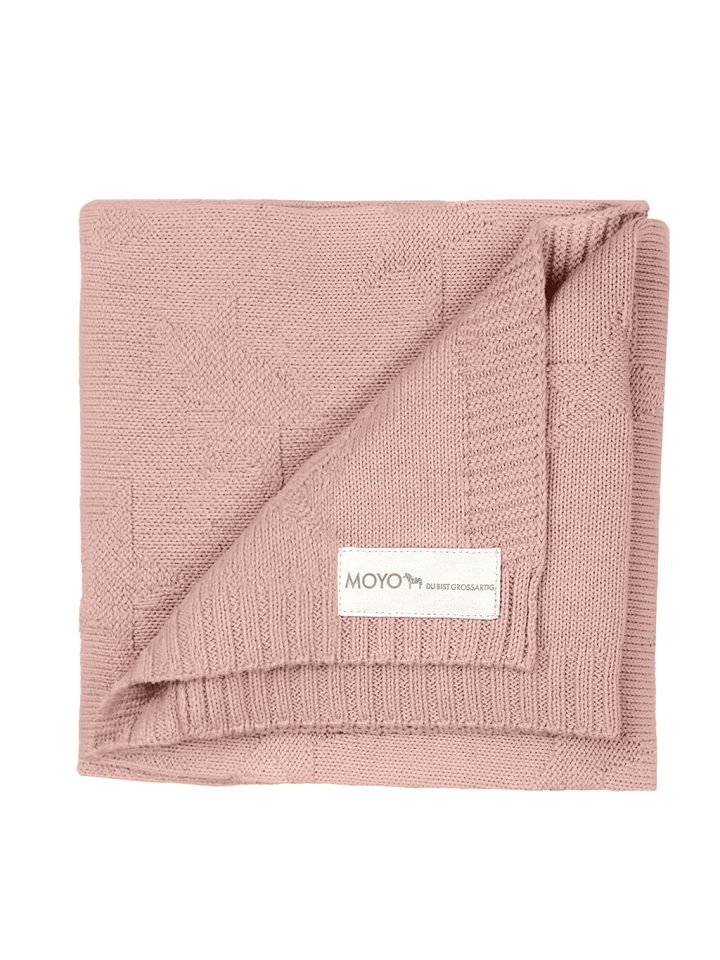 Strick Babydecke Sternenmuster zauberhafter Rosenquarz in Rosa - 75x100 cm