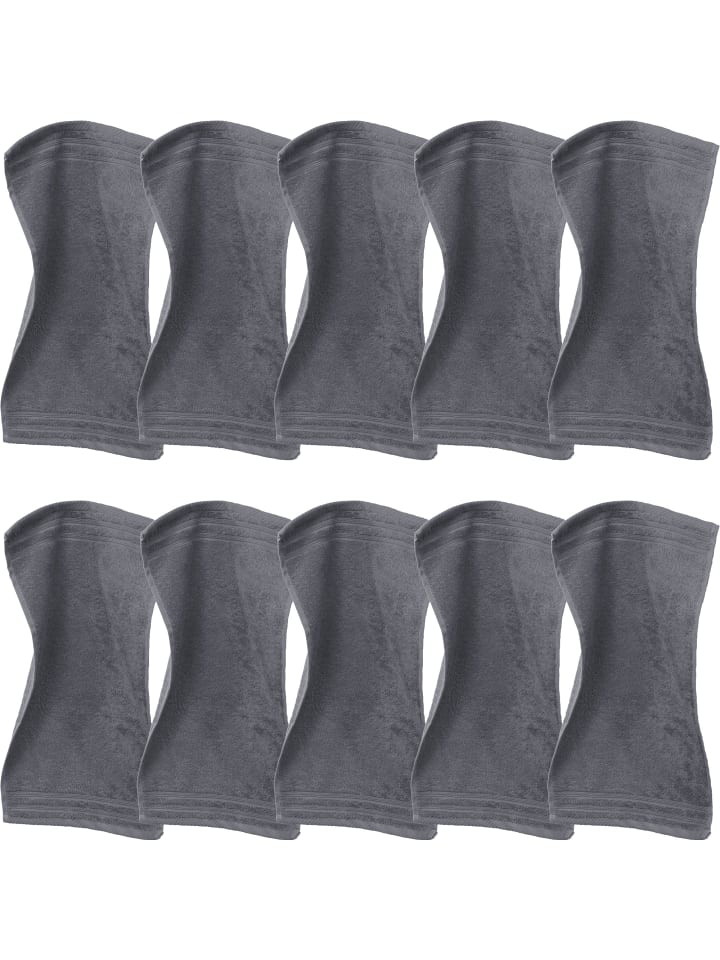 Frottier Gästetuch 10er-Pack Heidelberg in anthrazit