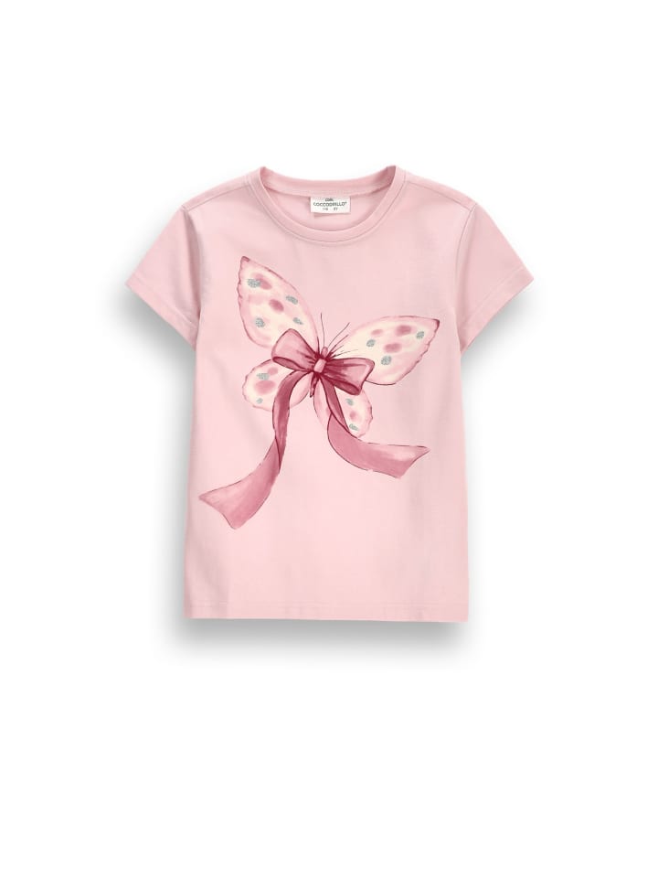 T-shirt mit kurzen Ärmeln in gedämpftes Rosa