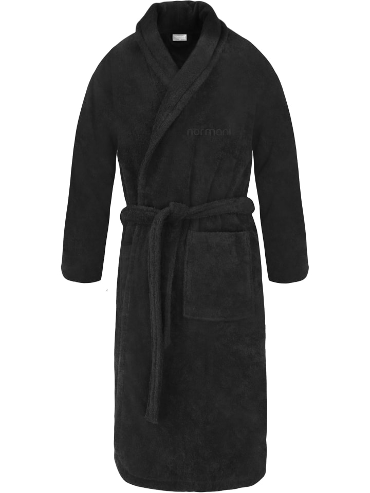 Unisex Baumwoll-Bademantel 450 g/m² Flee in Schwarz