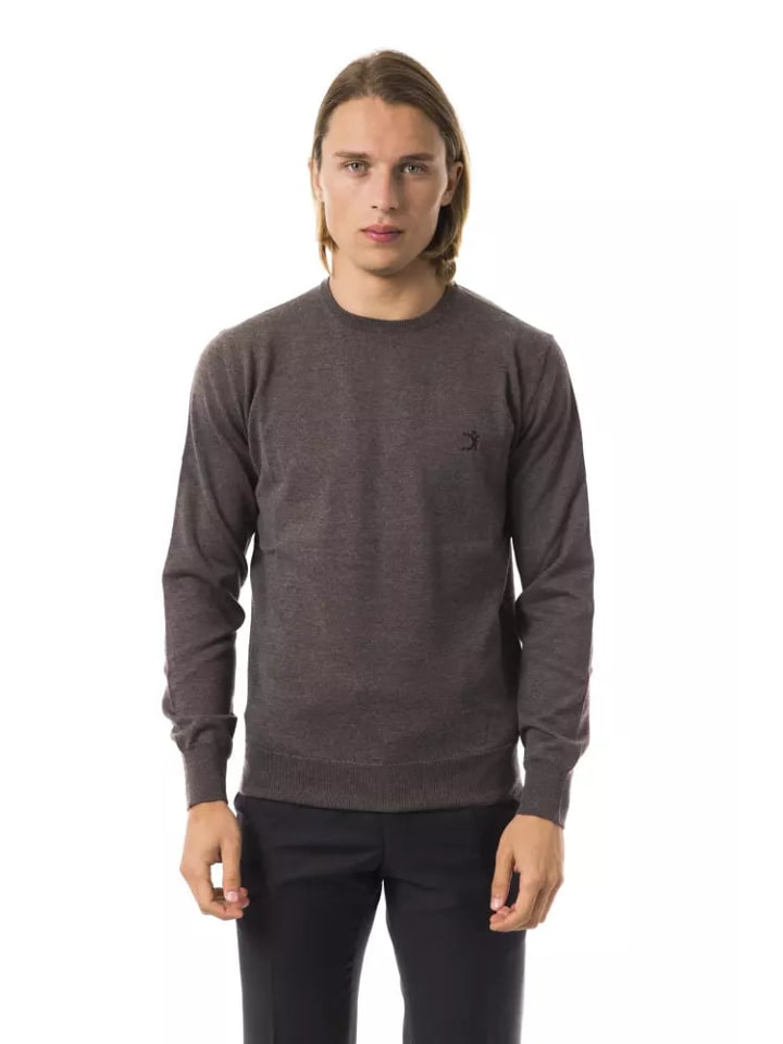 Grau Merino Wolle Herren Pullover